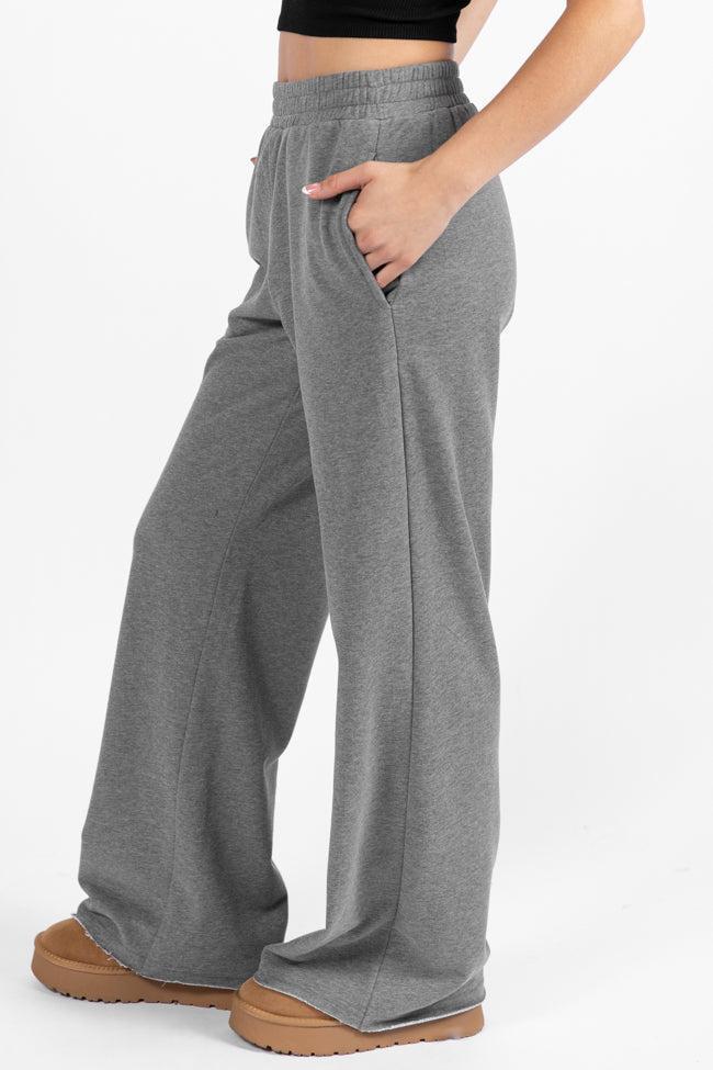 Before You Go Grey Wide Leg Sweatpants Product Image