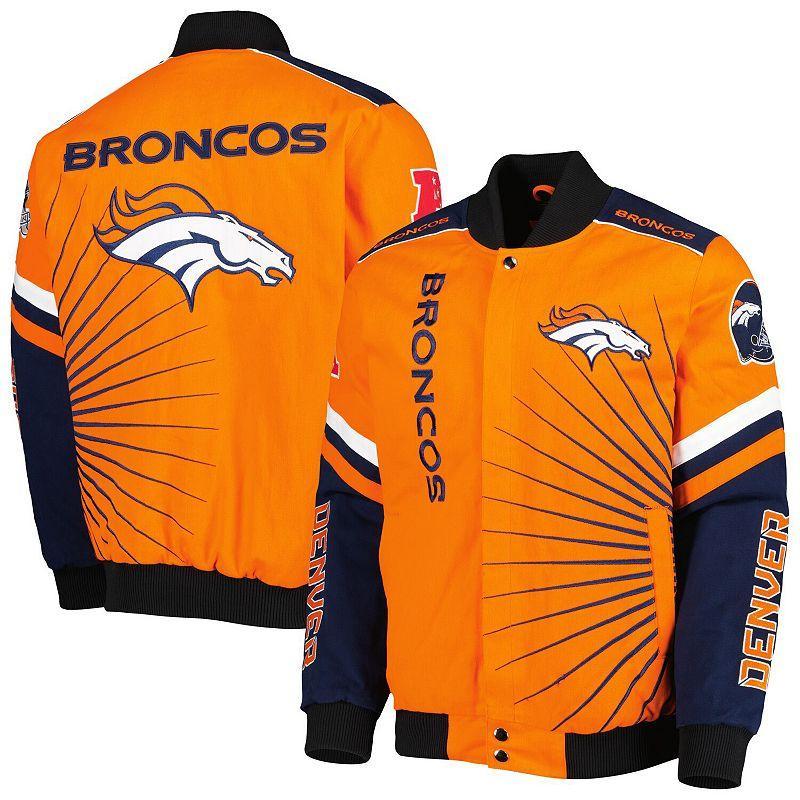 Mens G-III Sports by Carl Banks Denver Broncos Extreme Redzone Full-Snap Varsity Jacket Product Image