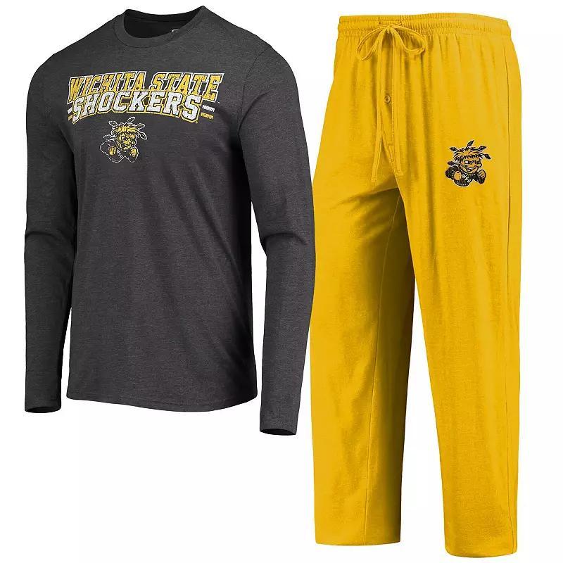 Mens Concepts Sport /Heathered Charcoal Wichita State Shockers Meter Long Sleeve T-Shirt & Pants Sleep Set Product Image