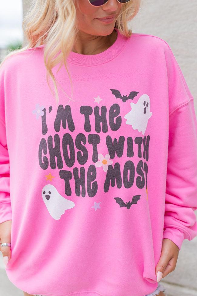 I'm The Ghost With The Most Pink Oversized Graphic Sweatshirt Product Image