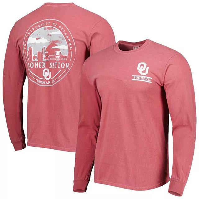 Mens Crimson Oklahoma Sooners Circle Campus Scene Long Sleeve T-Shirt Product Image