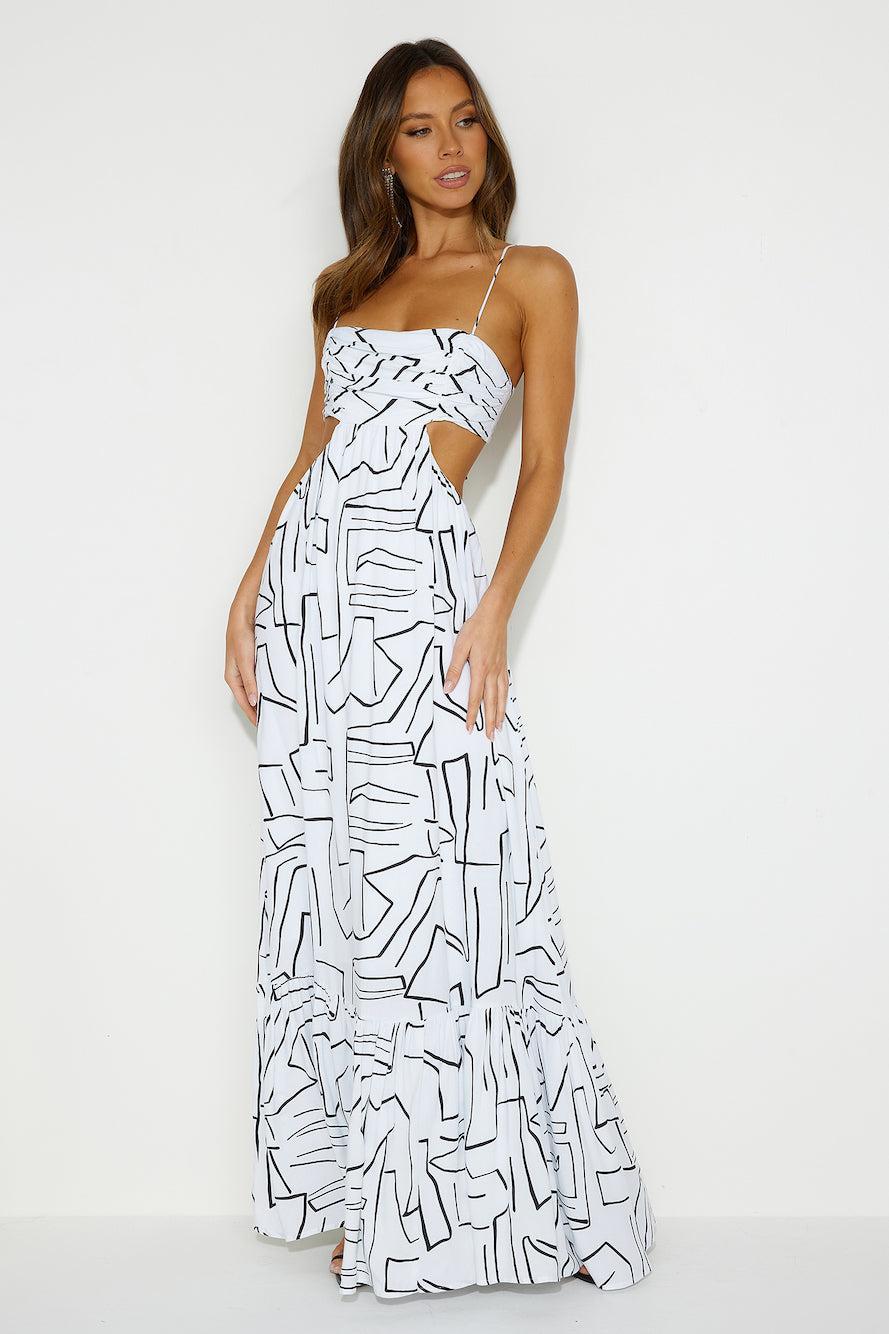 Made Me Twist Maxi Dress White Product Image