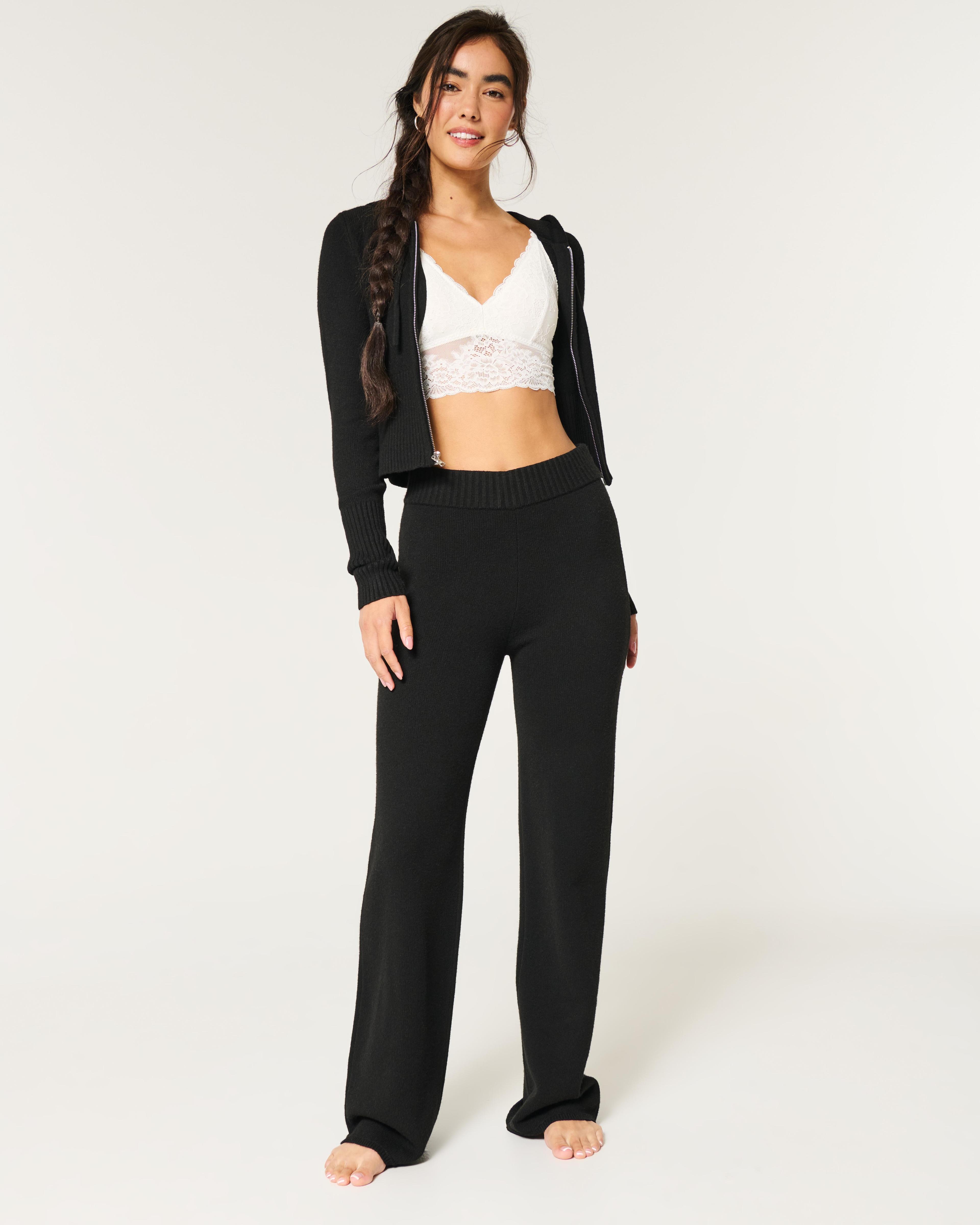 Gilly Hicks Sweater-Knit Straight Pants Product Image