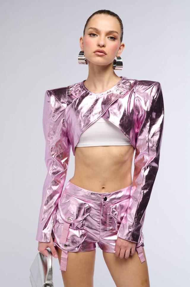 GALACTICA FESTIVAL METALLIC FAUX LEATHER BOLERO Product Image