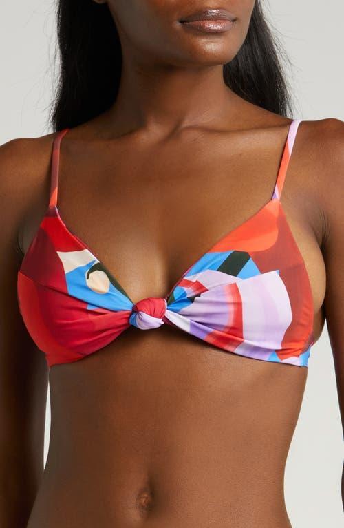 FARM Rio Watercolor Floral Knotted Bikini Top Product Image