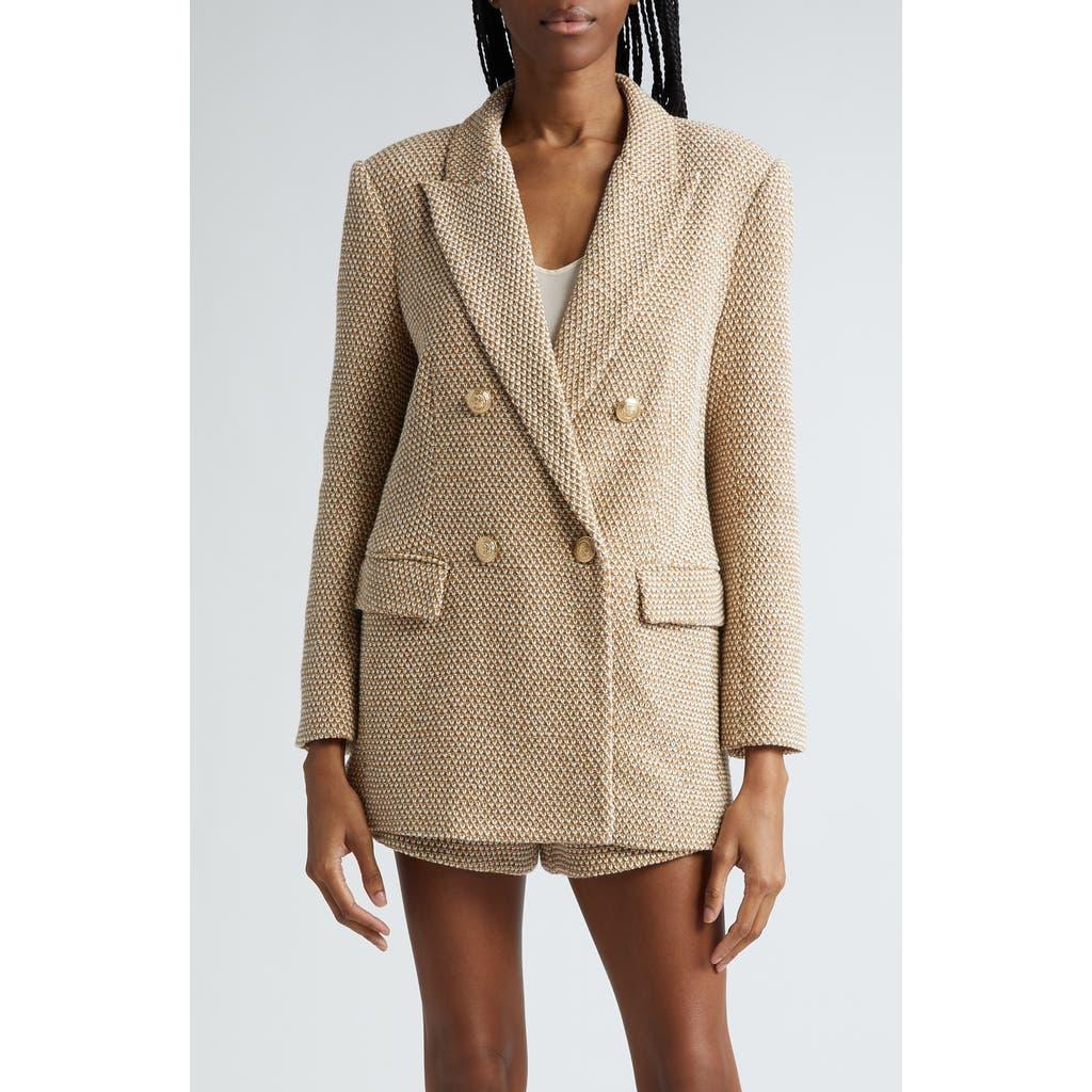 L AGENCE Riva Knit Blazer In Tan Ivory Multi Product Image