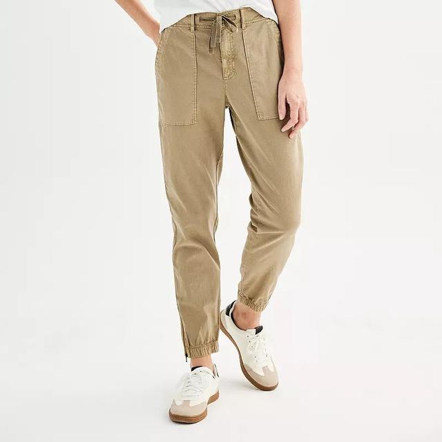 Petite Sonoma Goods For Life Core Utility Jogger, Womens Brown Brigade Product Image