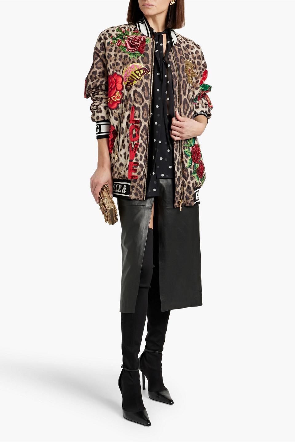 Embellished Leopard-print Shell Jacket In Animal Print Product Image