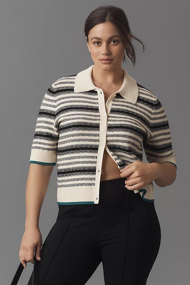 The Kinsley Collared Cropped Cardigan Sweater by Maeve Product Image