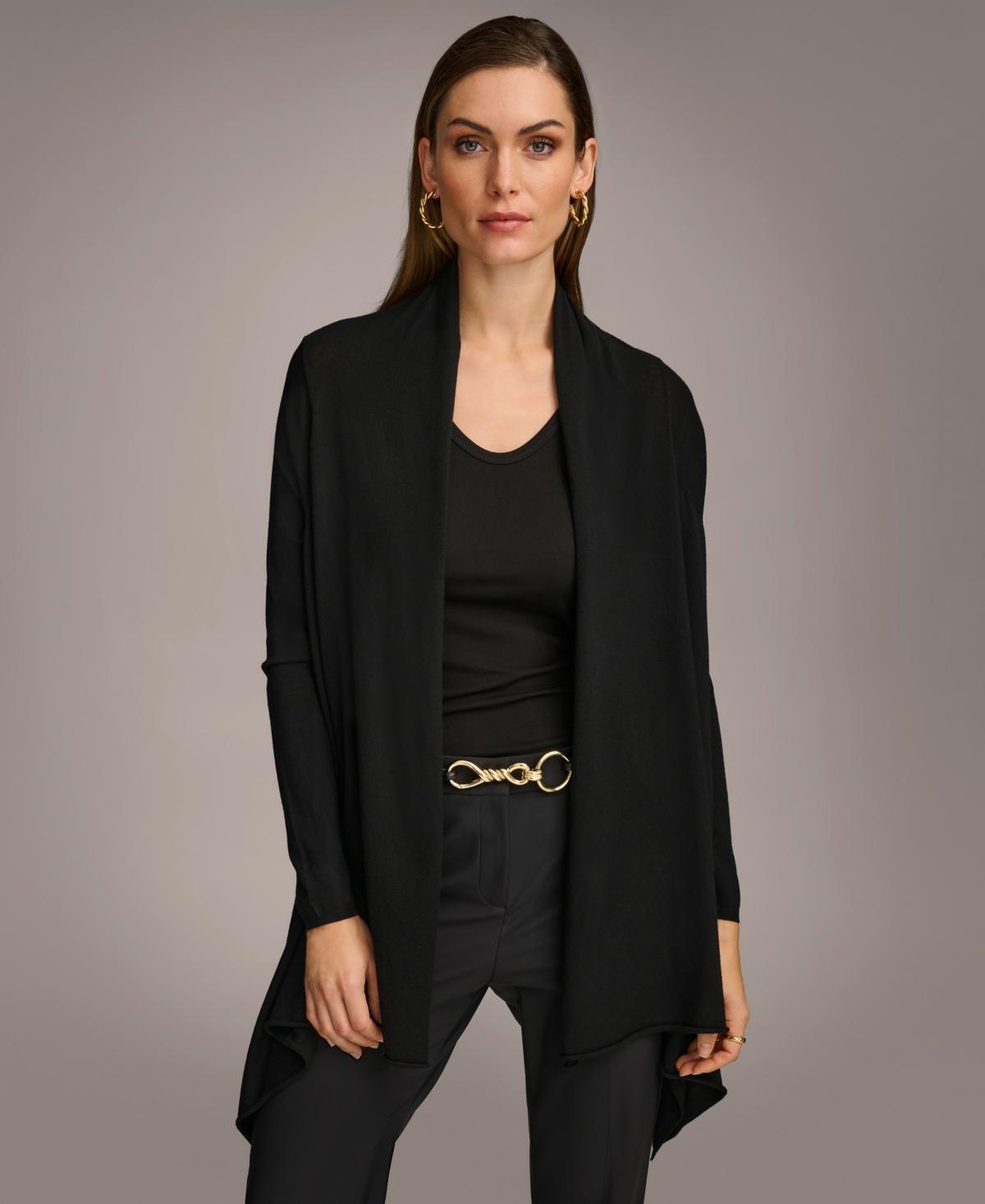 Women's Long-Sleeve Drape-Front Cardigan Product Image