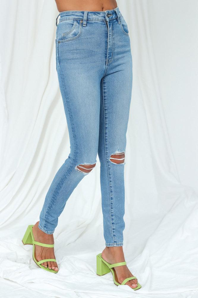 Rolla's Eastcoast Ankle High Rise Skinny Jeans Ocean Worn Product Image