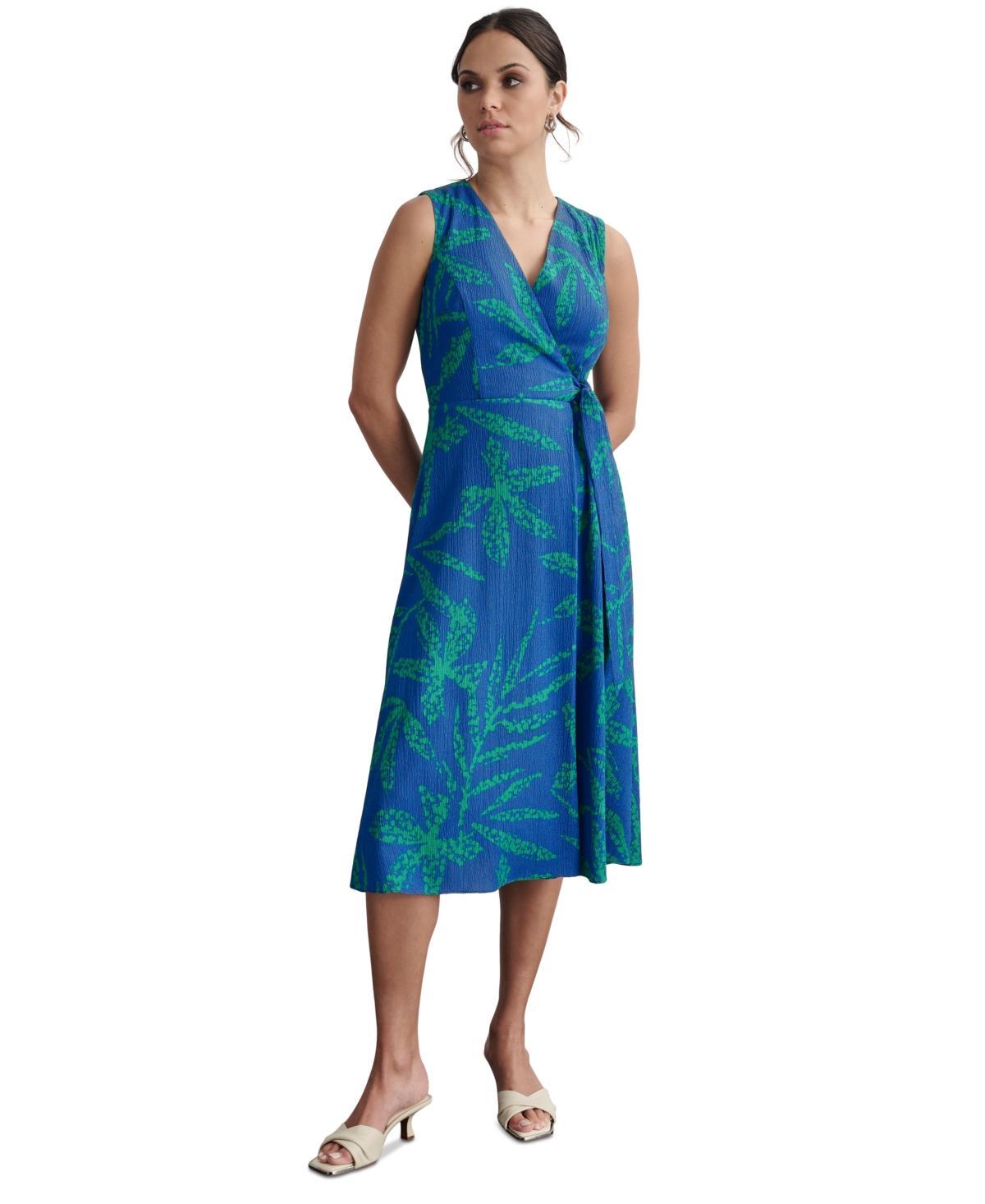 Women's Printed Side-Tie Sleeveless A-line Dress Product Image