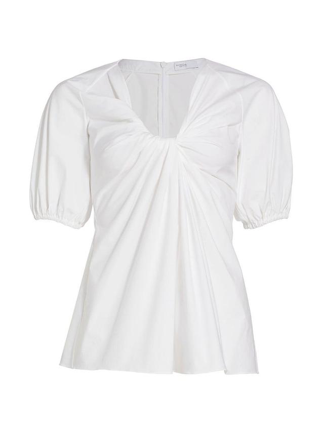 Womens Twist-Front Puff-Sleeve Top Product Image