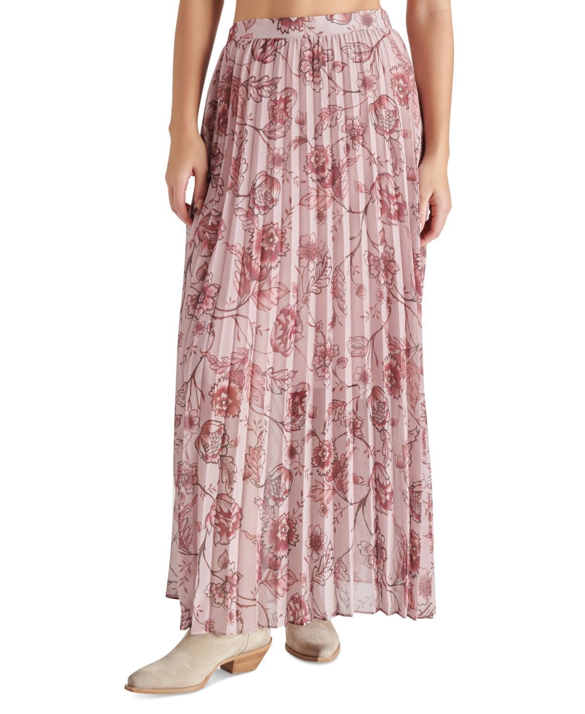 Steve Madden Womens Coppola Floral Pleated Maxi Skirt product image