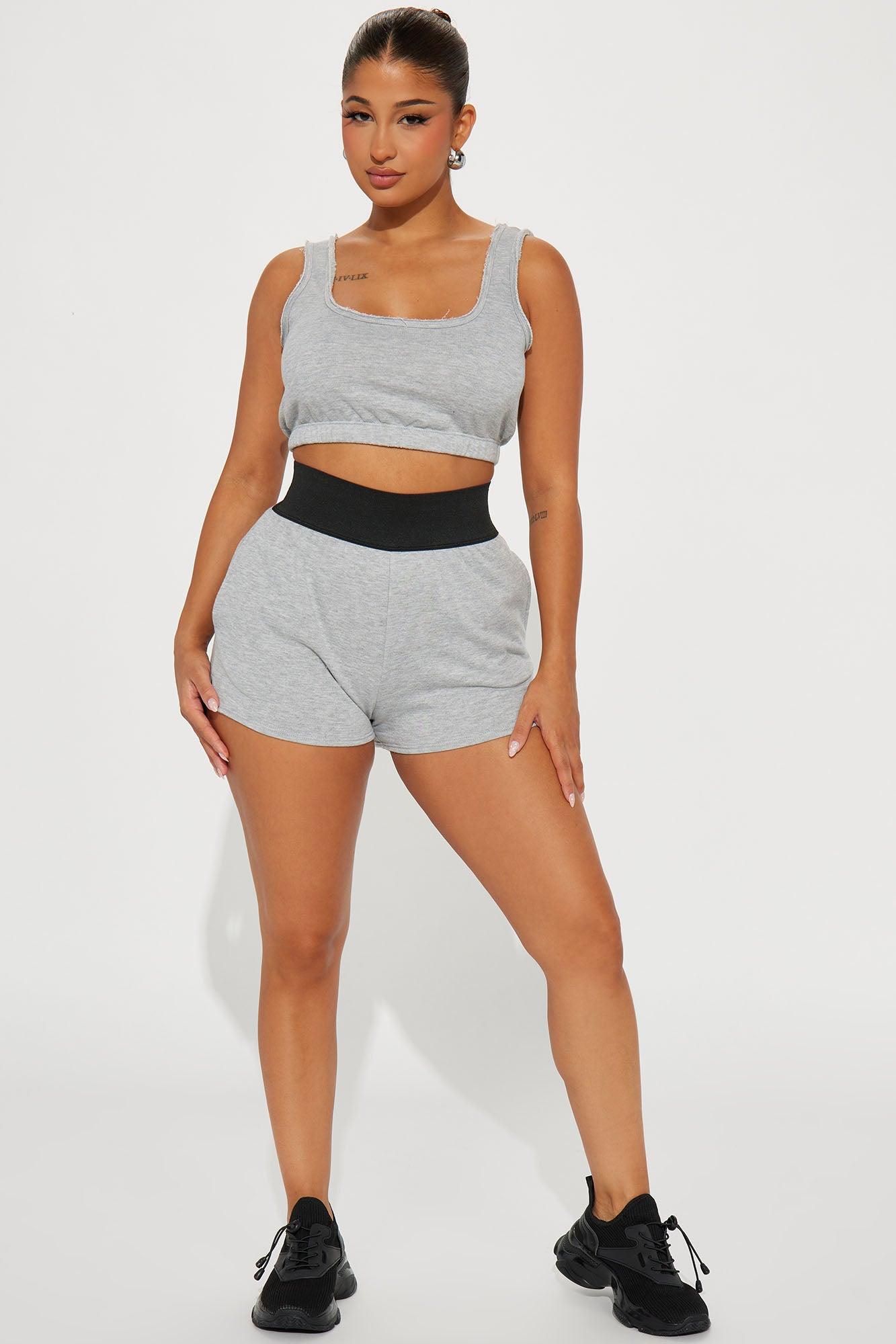 Casual Sitting Short Set - Heather Grey Product Image