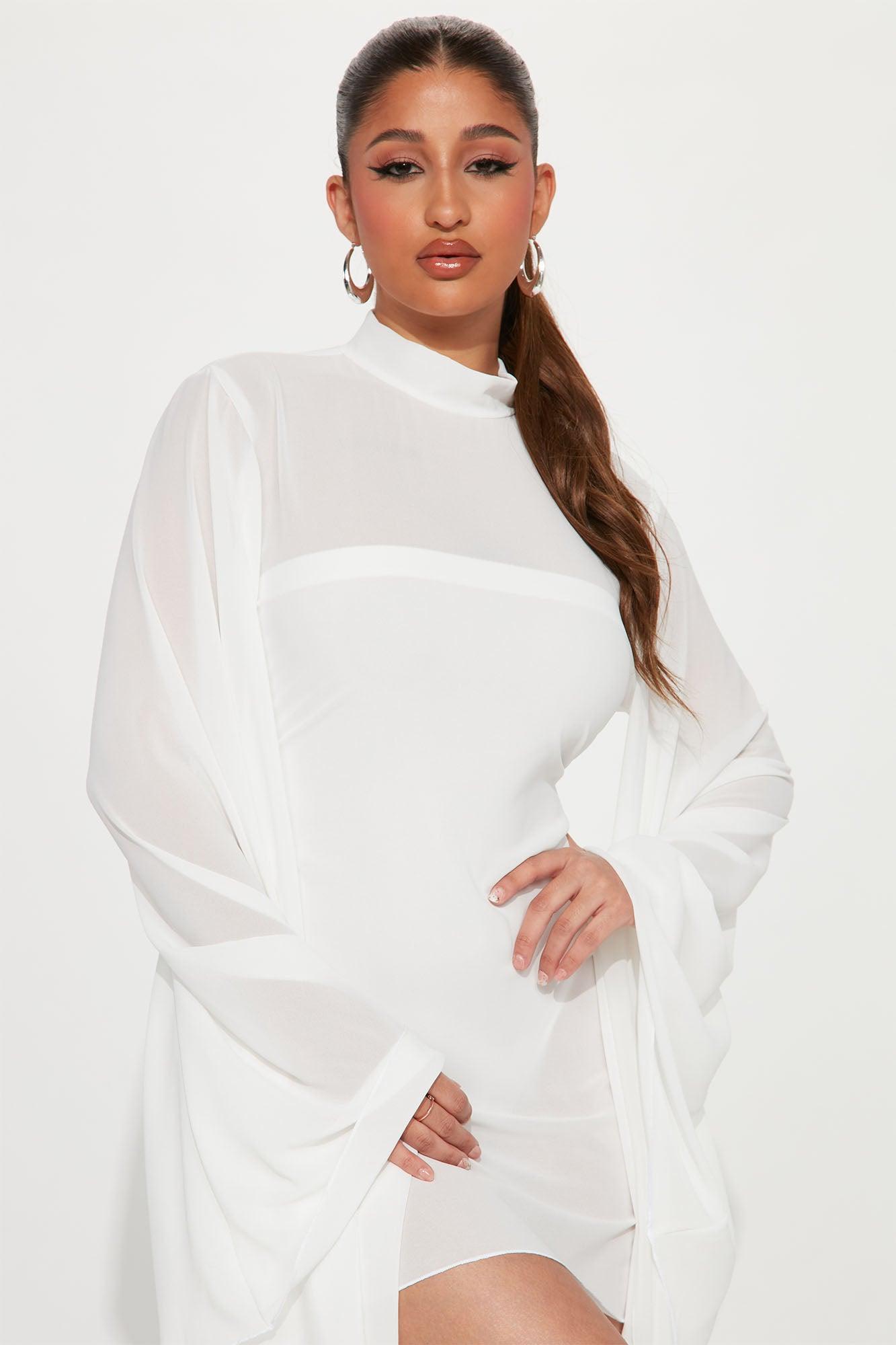 Over It Mesh Mini Dress - White Product Image