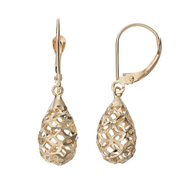 Forever 14K Openwork Teardrop Earrings, Womens, Gold Product Image