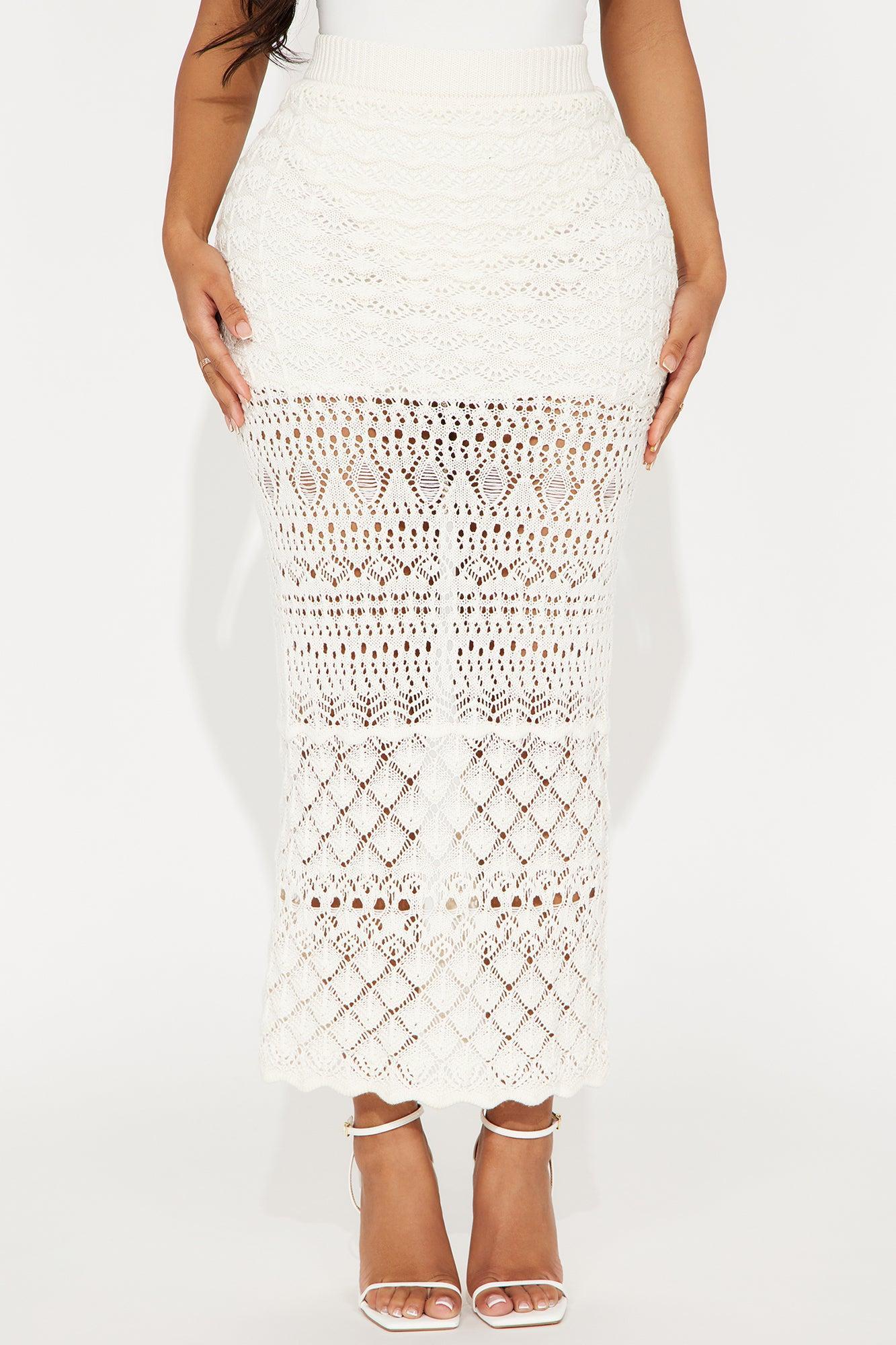 Life's Good Crochet Maxi Skirt - Cream Product Image