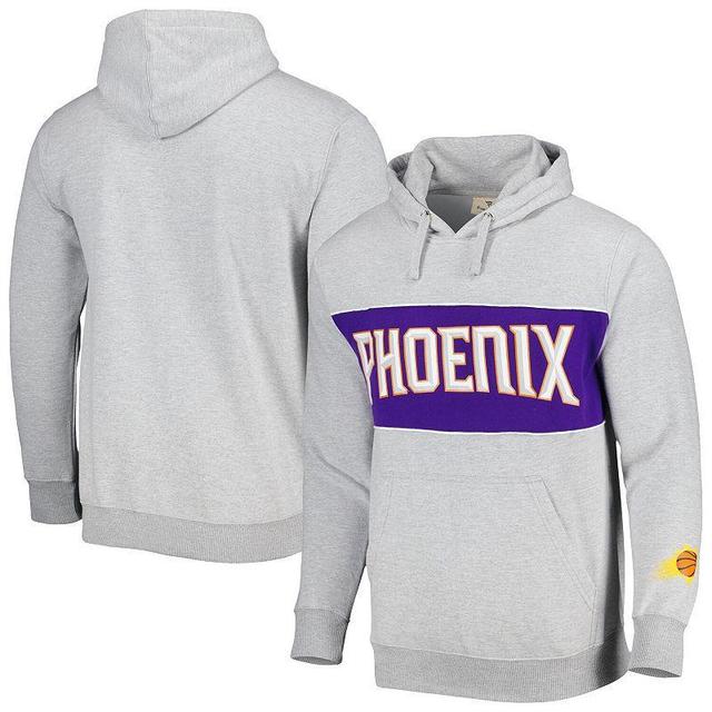 Mens Fanatics Branded Heather Gray Phoenix Suns Wordmark French Terry Pullover Hoodie Product Image