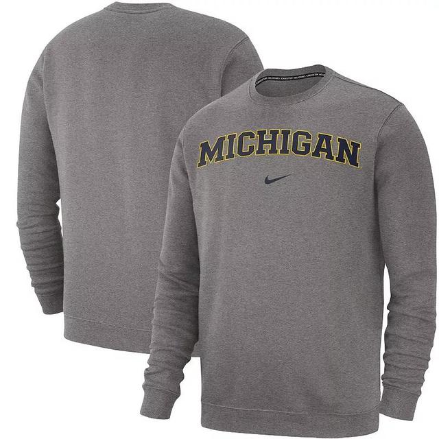 Mens Nike Heathered Gray Michigan Wolverines Club Fleece Sweatshirt Product Image