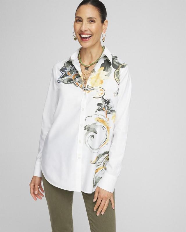 Women's No Iron Placed Floral Shirt Product Image