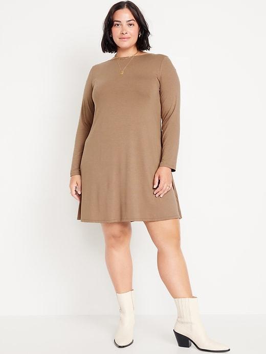 Long-Sleeve Mini Swing Dress Product Image