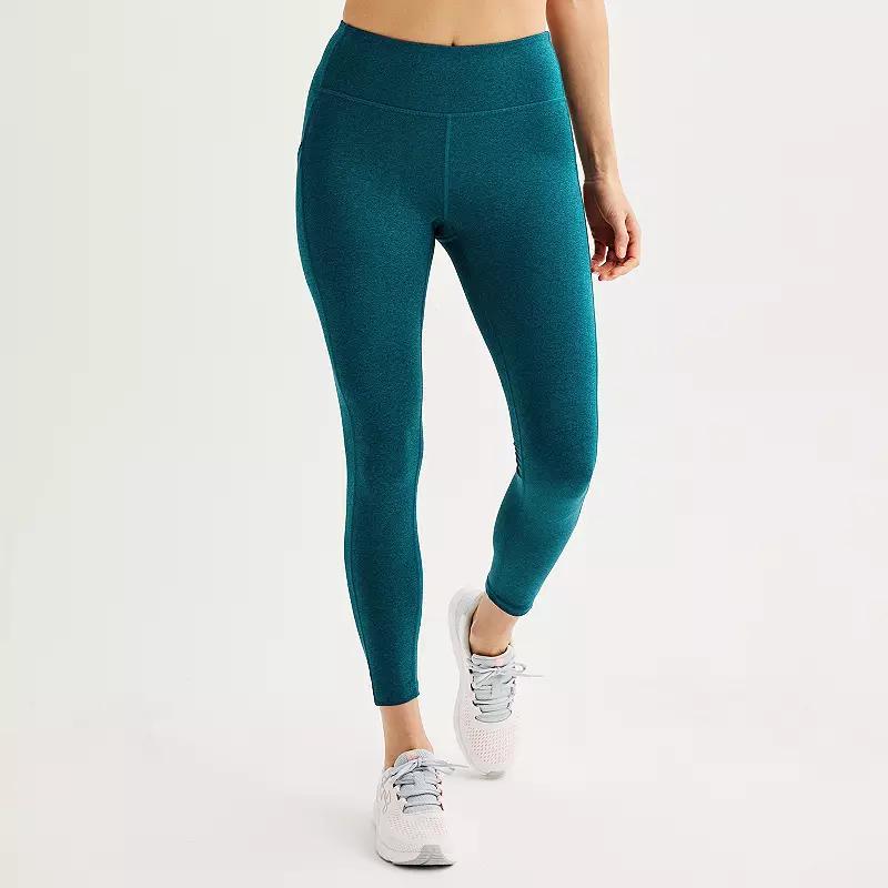 Petite Tek Gear Ultrastretch High-Waisted 7/8 Leggings with Side Pockets, Womens Product Image