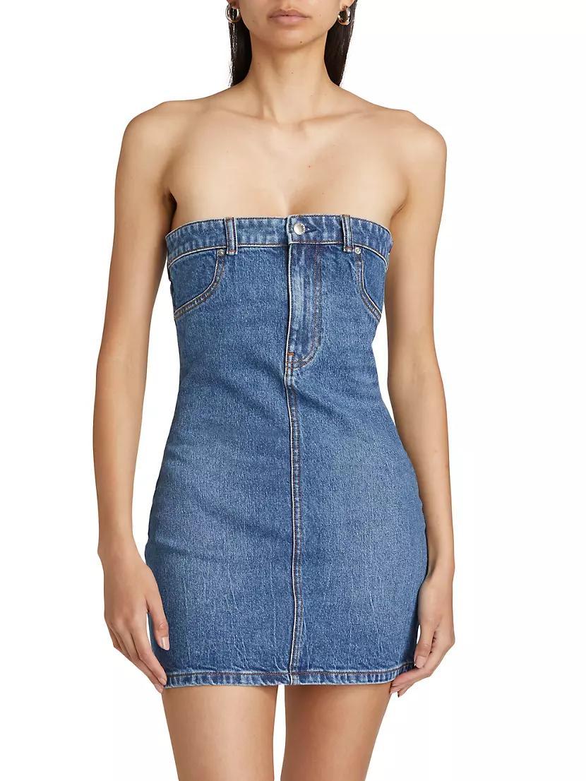 Stretch Denim Tube Dress Product Image