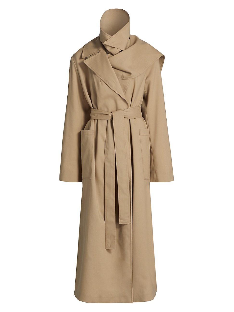 Womens Belted Double Collar Trench Coat product image