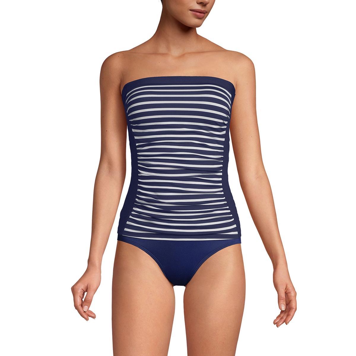 Womens Lands End UPF 50 Bandeau Tankini Top Blue Product Image