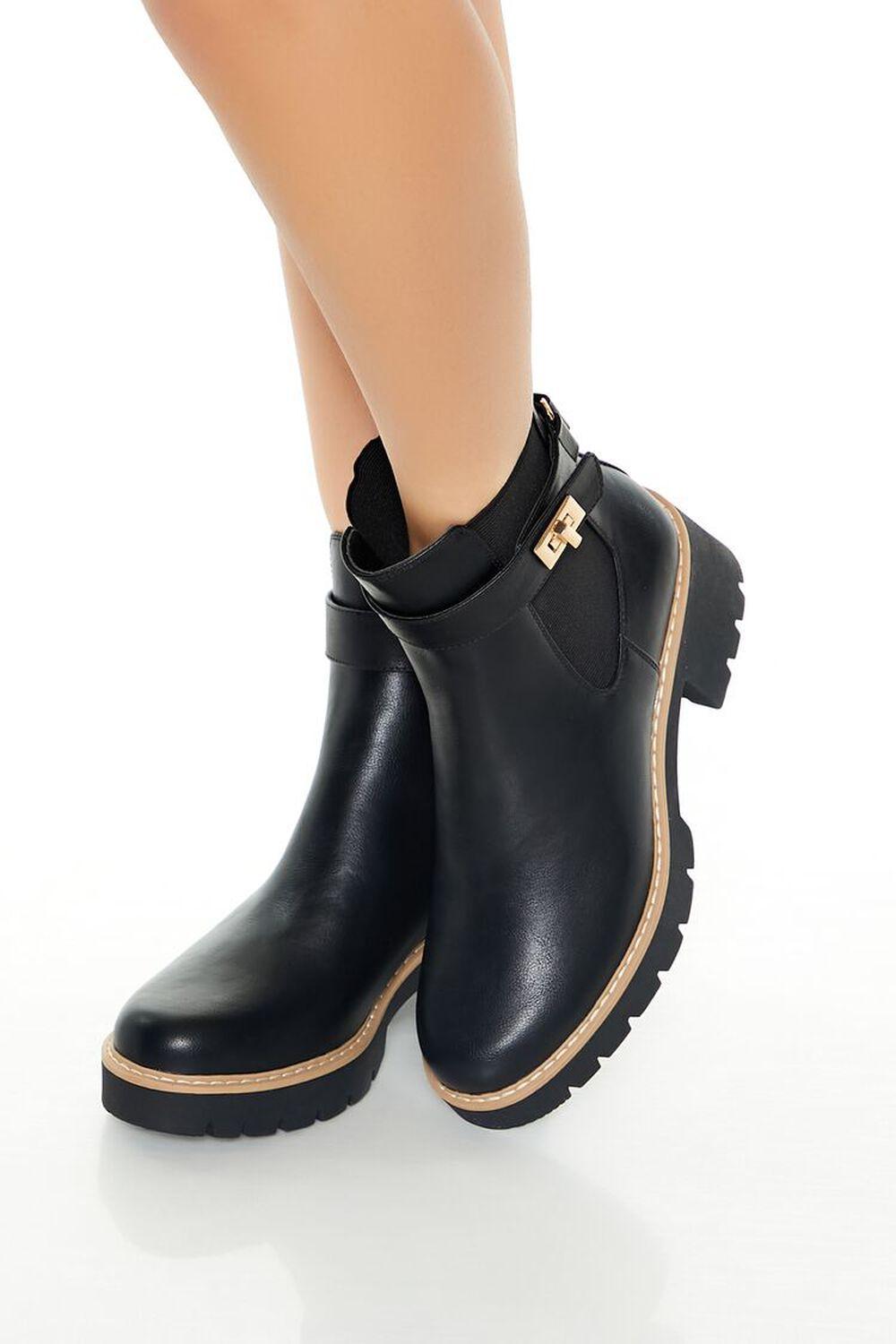 Buckled Two-Tone Chelsea Booties | Forever 21 Product Image