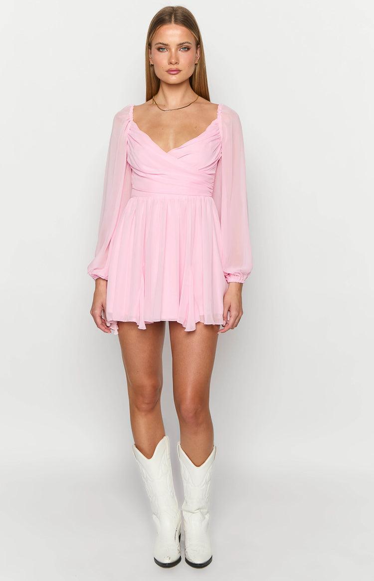 Tiffany Pink Long Sleeve Mini Dress Product Image