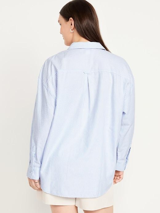 Oversized Button-Down Boyfriend Shirt Product Image