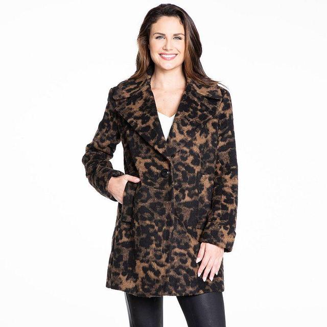 Kensie Womens Leopard Print Coat - Leopard Product Image