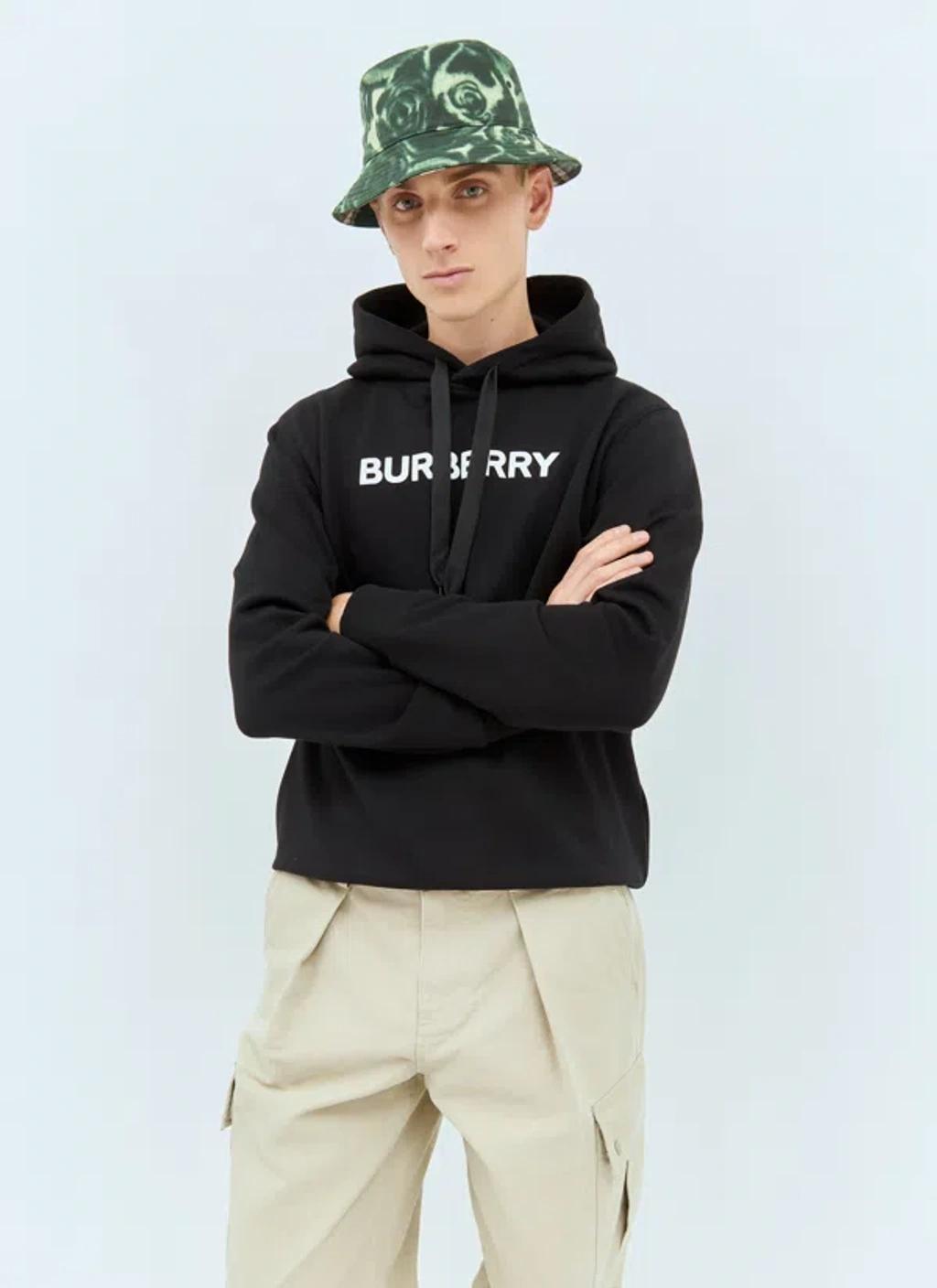 BURBERRY Rose Print Wax Bucket Hat In Green Product Image