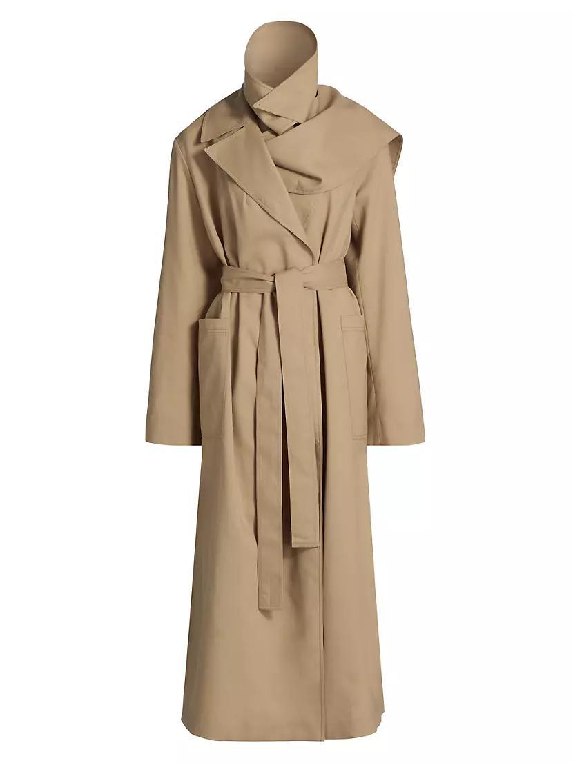 Belted Double Collar Trench Coat Product Image