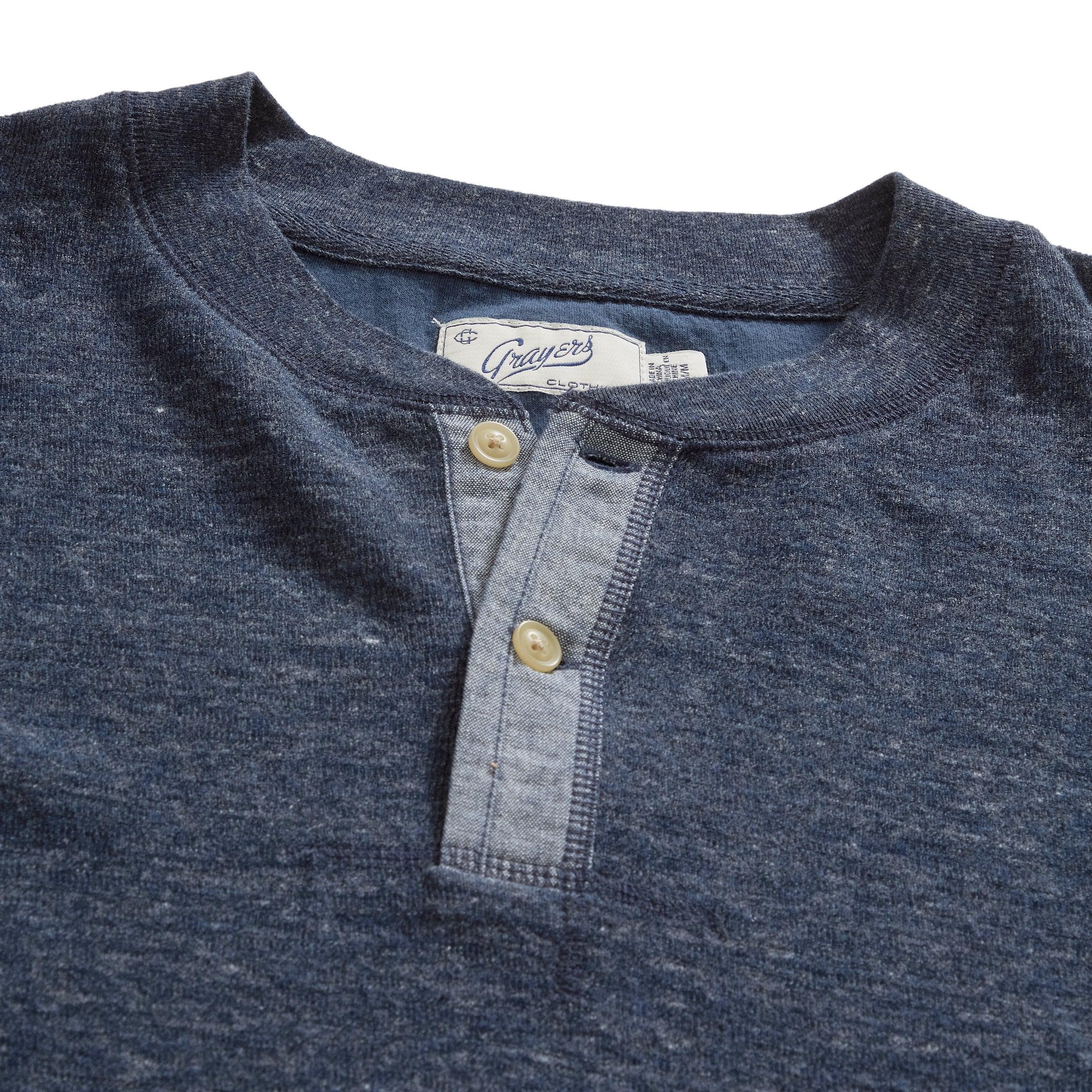 New Windsor Double Cloth Henley - Navy Heather Product Image