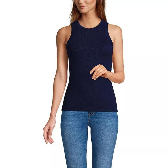 Lands End Womens Drapey Rib Skimming Tank Top Product Image