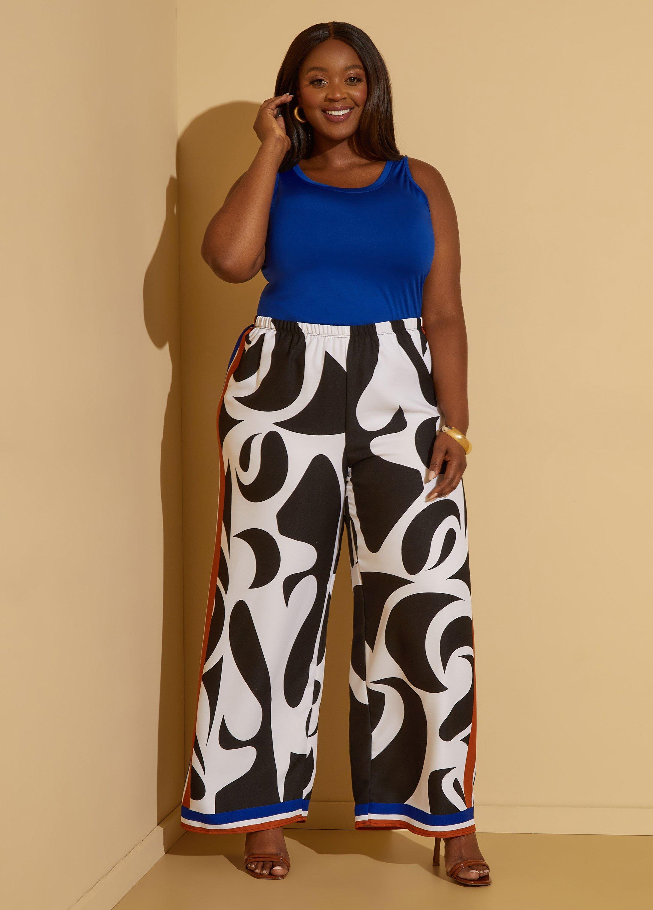 Printed Wide Leg Pants Product Image