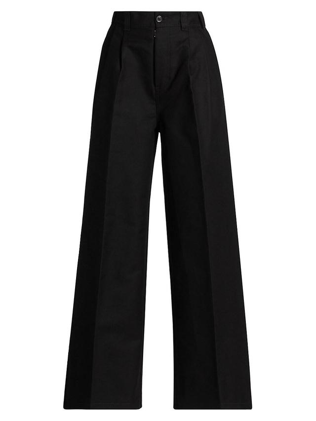 Womens Heavy Cotton Wide-Leg Pants Product Image