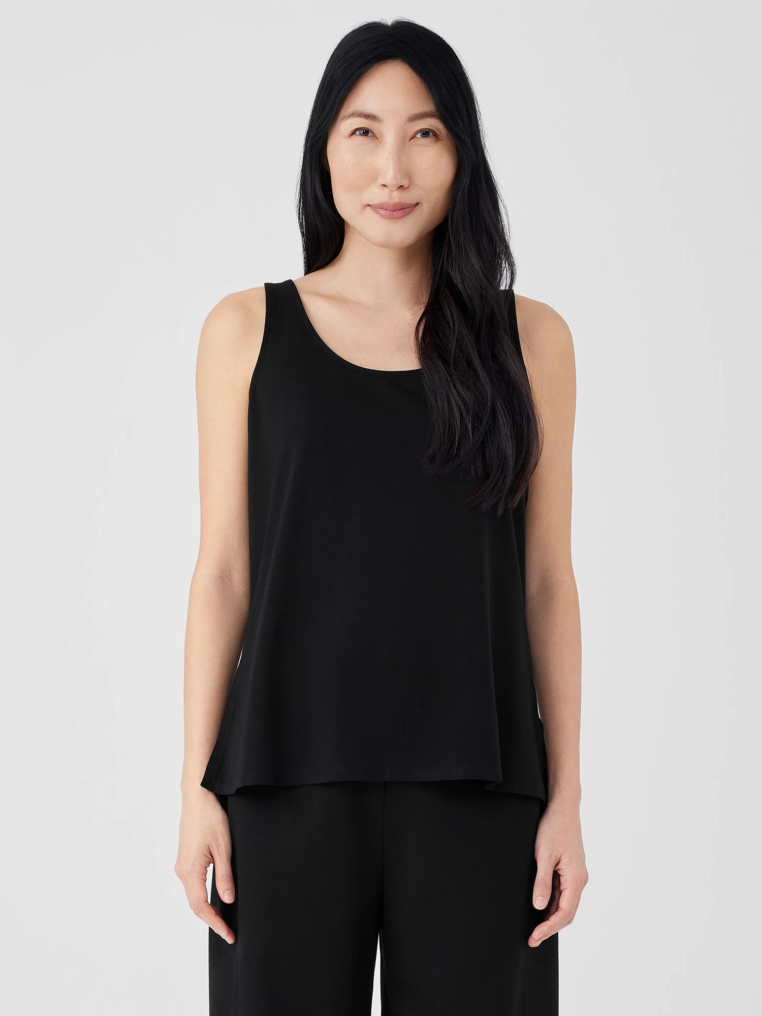 EILEEN FISHER Stretch Jersey Knit Scoop Neck Tankfemale Product Image