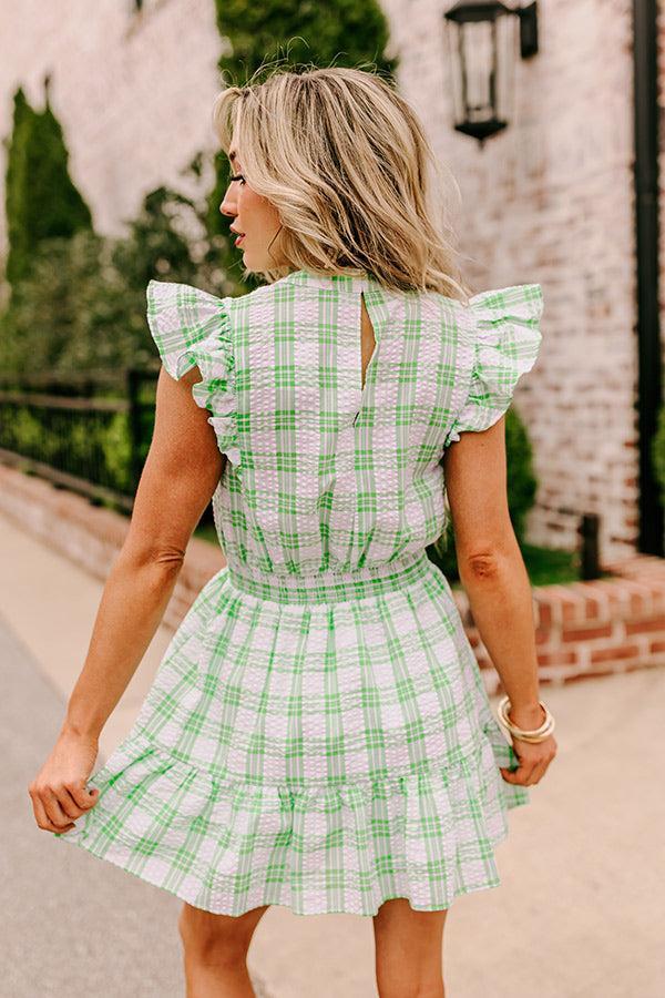 Parkside Picnic Gingham Romper in Lime Product Image