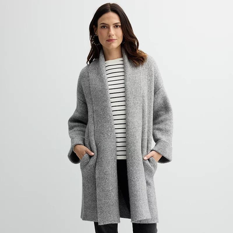 Womens Sonoma Goods For Life Shawl Collar Duster Cardigan Product Image