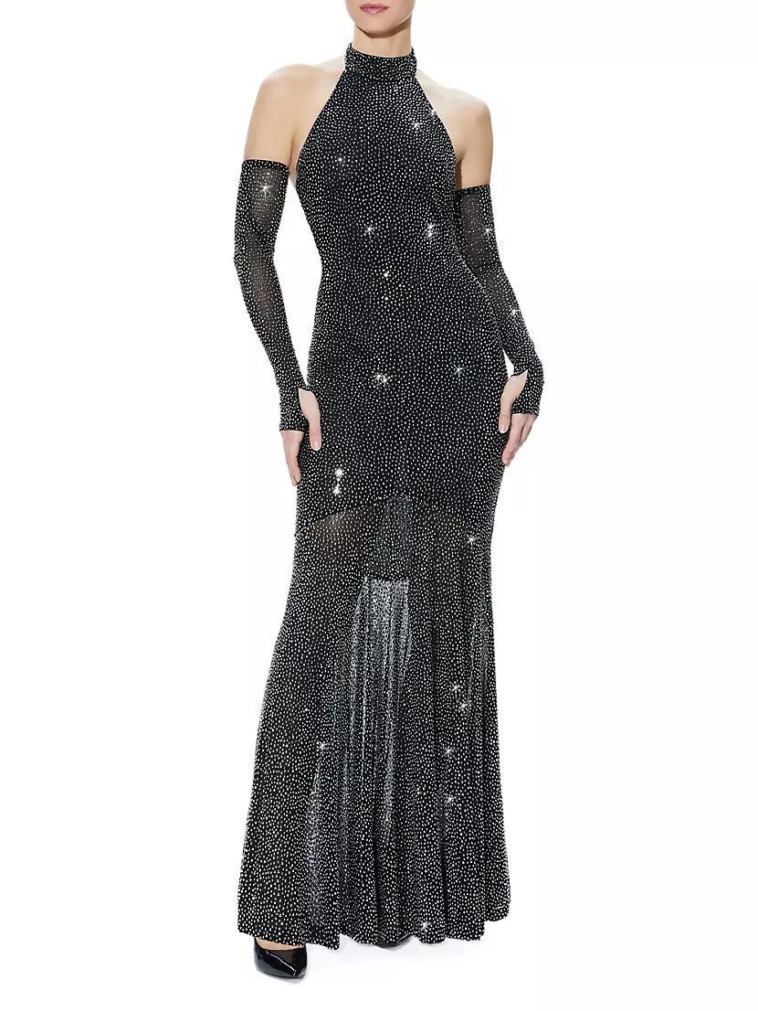 Fabiola Embellished Turtleneck Halter Gown Product Image