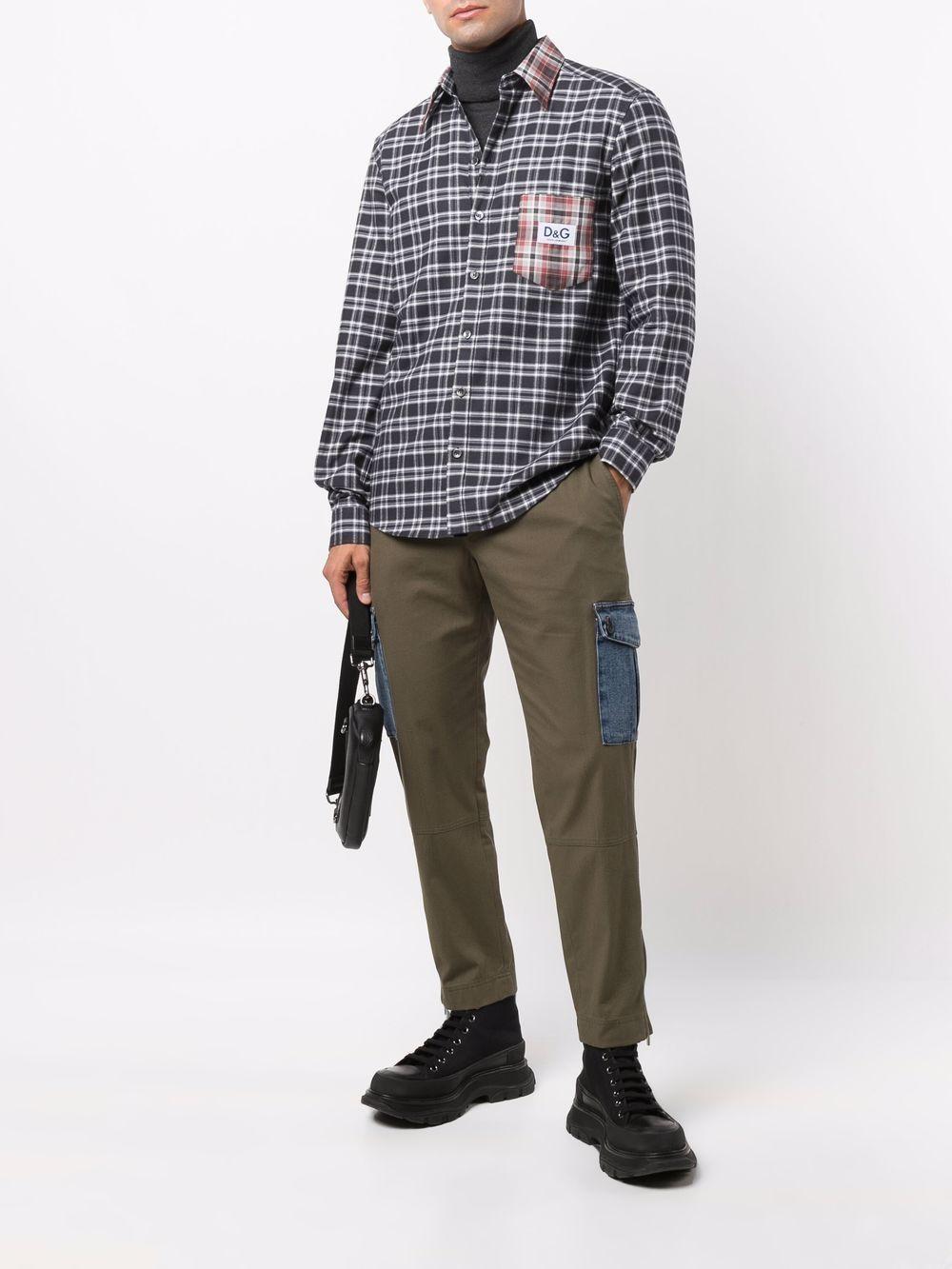 Logo Tartan Flannel Shirt In Blue Product Image