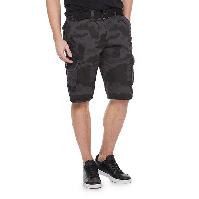 Mens RAW X by Xray Regular-Fit Belted Cargo Shorts Green Camo Product Image