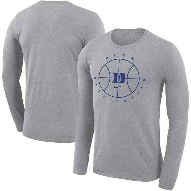 Mens Nike Heathered Gray Duke Blue Devils Basketball Icon Legend Performance Long Sleeve T-Shirt Product Image