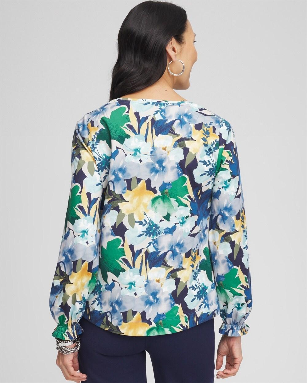 Floral Ruffle Trim Top Product Image