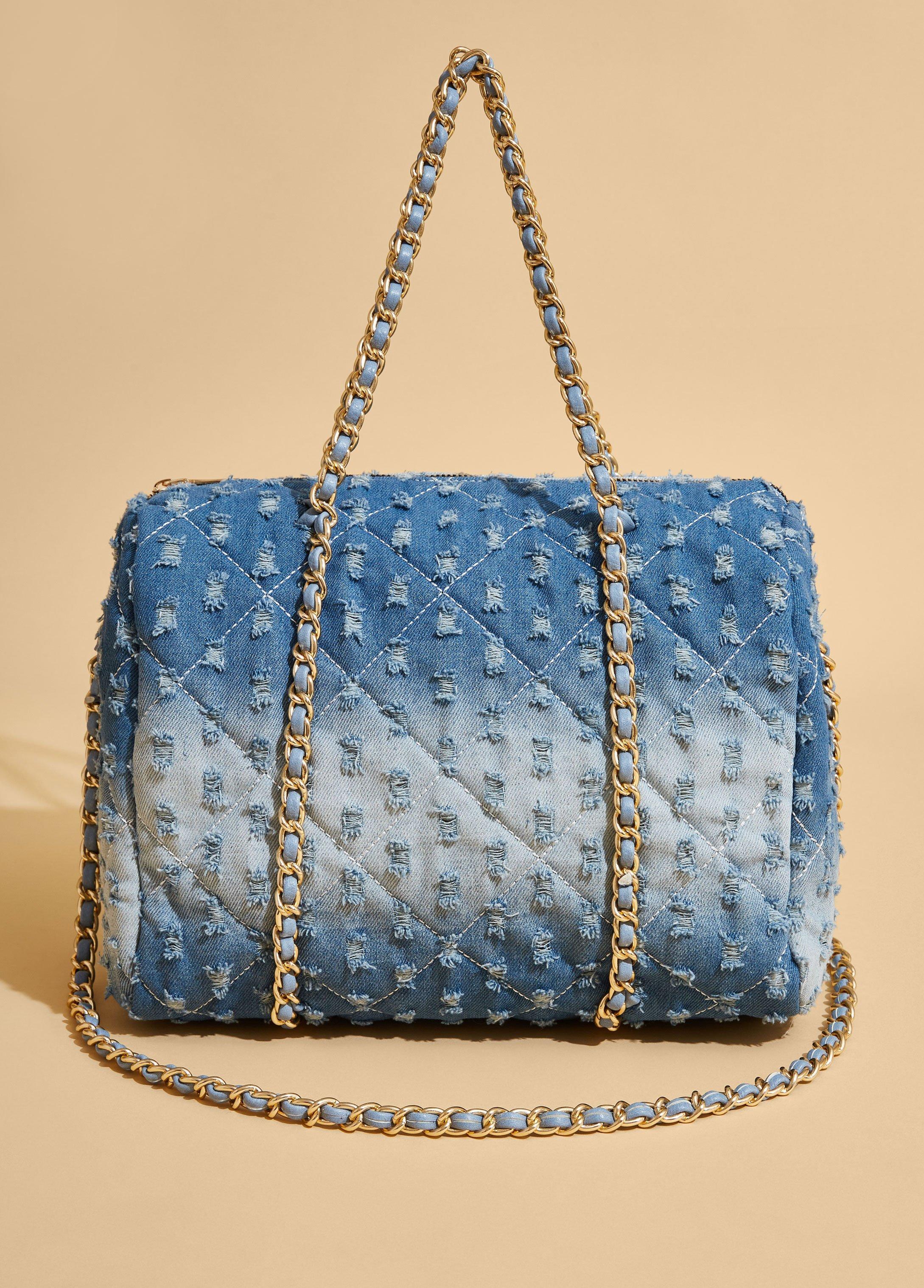 Distressed Ombre Denim Satchel Product Image