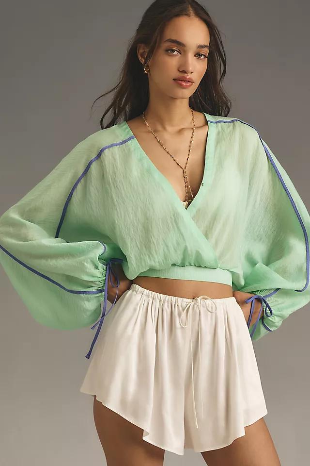 By Anthropologie Long-Sleeve Sheer Blouse Product Image